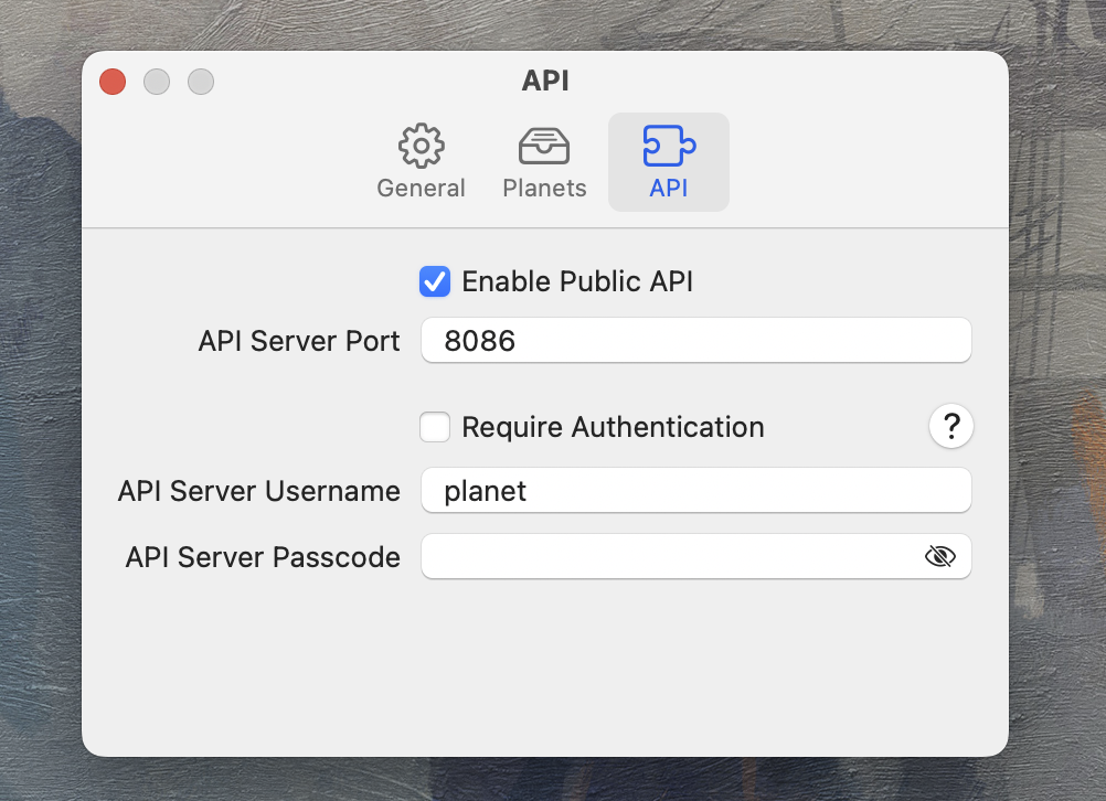 Planet API Server